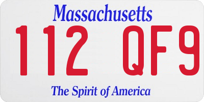 MA license plate 112QF9
