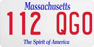 MA license plate 112QG0