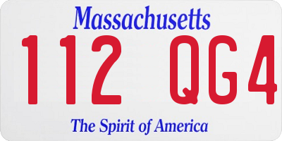 MA license plate 112QG4