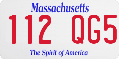 MA license plate 112QG5