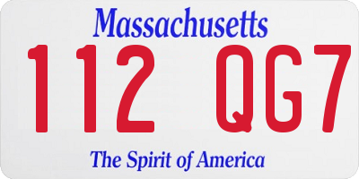 MA license plate 112QG7