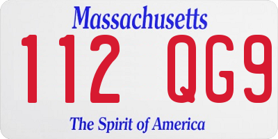 MA license plate 112QG9