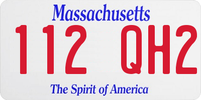 MA license plate 112QH2