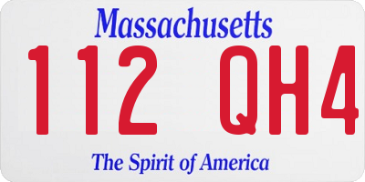 MA license plate 112QH4