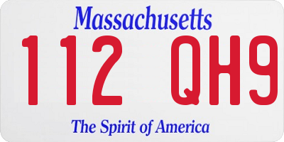 MA license plate 112QH9