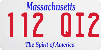 MA license plate 112QI2