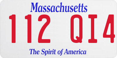 MA license plate 112QI4