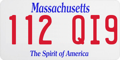 MA license plate 112QI9
