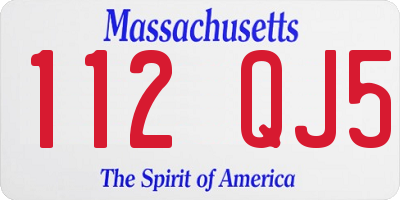 MA license plate 112QJ5