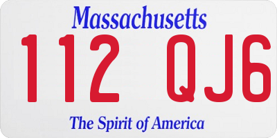 MA license plate 112QJ6