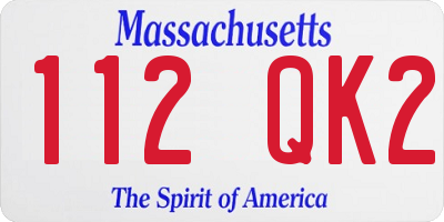 MA license plate 112QK2