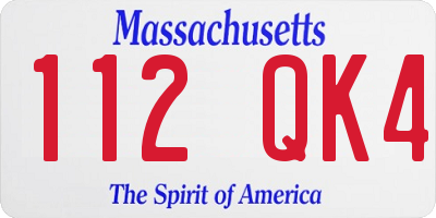 MA license plate 112QK4