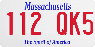 MA license plate 112QK5
