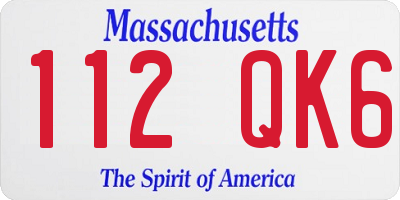 MA license plate 112QK6