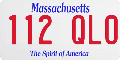 MA license plate 112QL0