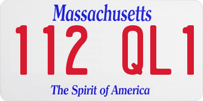 MA license plate 112QL1