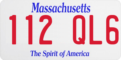 MA license plate 112QL6