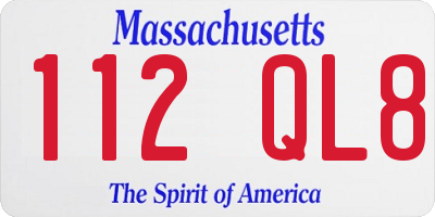 MA license plate 112QL8