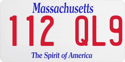 MA license plate 112QL9