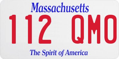 MA license plate 112QM0
