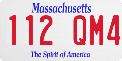 MA license plate 112QM4