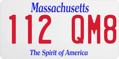MA license plate 112QM8