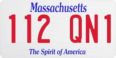 MA license plate 112QN1