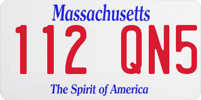 MA license plate 112QN5
