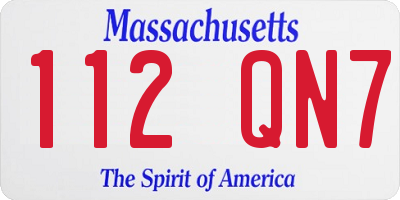 MA license plate 112QN7