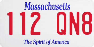 MA license plate 112QN8