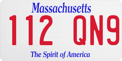 MA license plate 112QN9