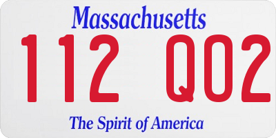 MA license plate 112QO2