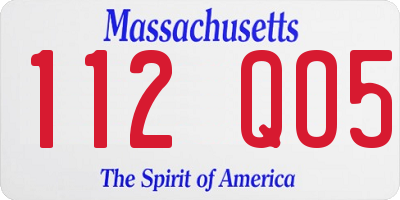 MA license plate 112QO5