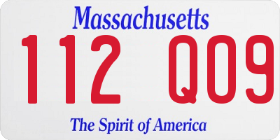 MA license plate 112QO9