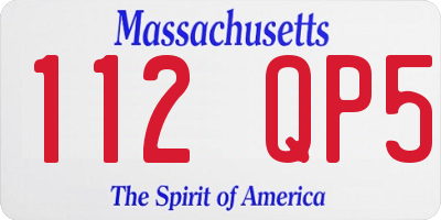 MA license plate 112QP5