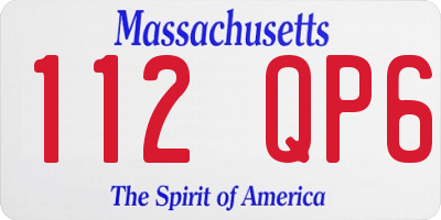 MA license plate 112QP6