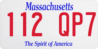 MA license plate 112QP7