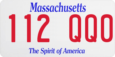 MA license plate 112QQ0