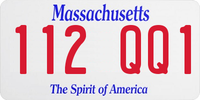 MA license plate 112QQ1