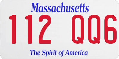 MA license plate 112QQ6