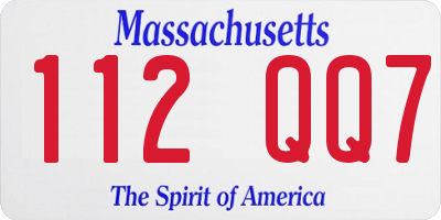 MA license plate 112QQ7