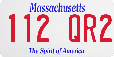 MA license plate 112QR2