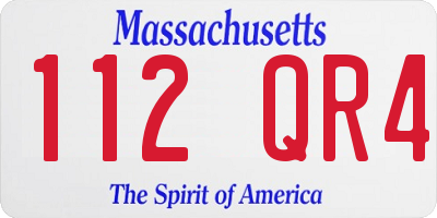 MA license plate 112QR4