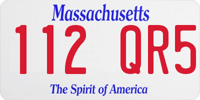 MA license plate 112QR5