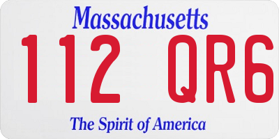 MA license plate 112QR6