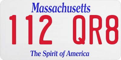 MA license plate 112QR8