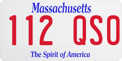 MA license plate 112QS0