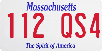 MA license plate 112QS4