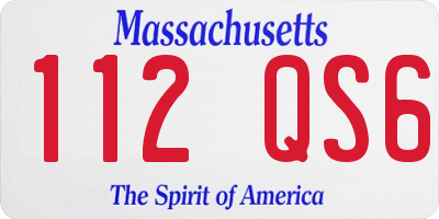 MA license plate 112QS6