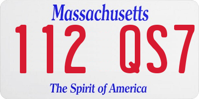 MA license plate 112QS7